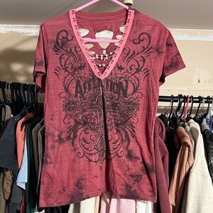 Women's Red Graphic Tee Affliction